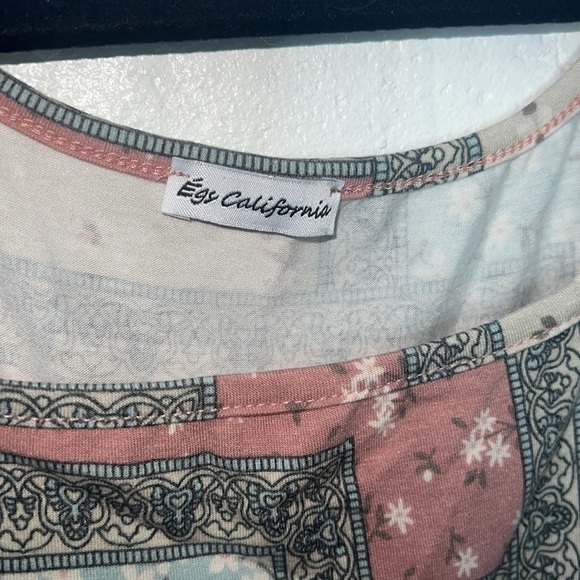 Women light mix color print  Casual Dress 1X long fit comfortable stretchy dress - Picture 2 of 5